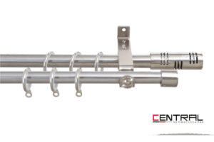 Μεταλλικό Κουρτινόξυλο Διπλό «Space»  Ø19mm & Ø16mm